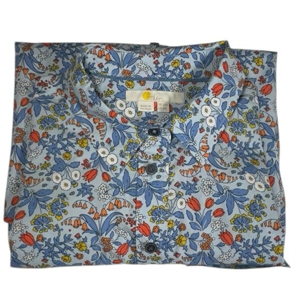Boden Woman’s Blue Floral Button Down Shirt Size 6R - Picture 15 of 16